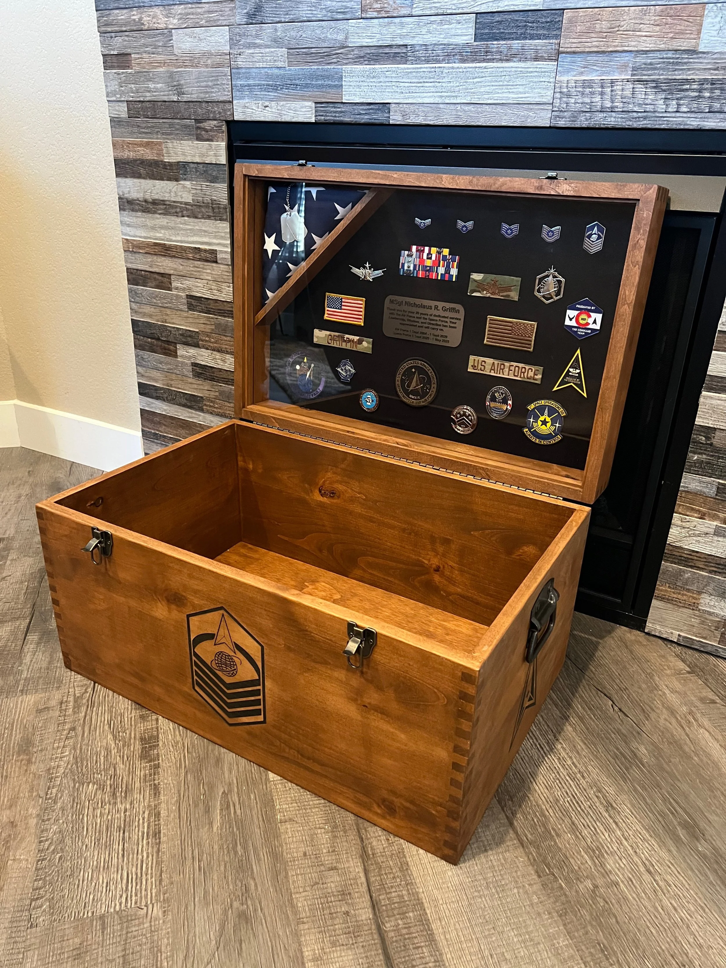 US Air Force (USAF) Senior NCO Shadow Box – Handcrafted Military